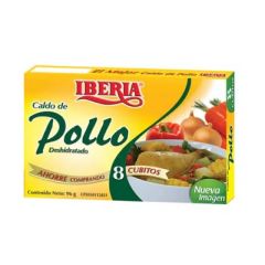 CALDO DE POLLO IBERIA DE 8 UNIDADES DE 96GRS