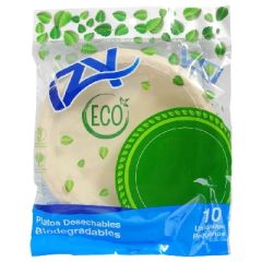 PLATOS DESECHABLES IZY ECO BIODEGRADABLES GRANDES 10UN