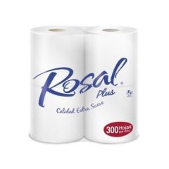 SUAVE PAPEL HIGIÉNICO ROSAL PLUS DE 4 ROLLOS DE 300 HOJAS